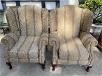 PAIR OF WINGBACK ARM CHAIRS