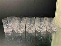 10X WATERFORD CRYSTAL SEATH GLASSES AND