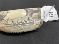 POLISHED SCRIMSHAW WHALES TOOTH