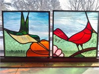 (2) Stain Glass Birds