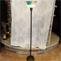 74" Tiffany Style Floor Lamp, Art Glass Shade