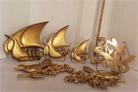 Brass Oriental-Syroco Bird-Sexton Boat  Hangings