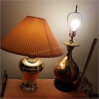 (2) Lamps with Gold Bases