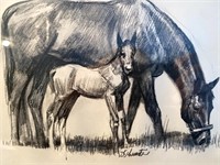 D schwartz framed horse print