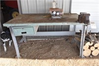 Work Table, Sears 16" Scroller Saw, Vise
