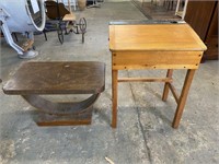 VINTAGE SCHOOL DESK AND OCC TABLE