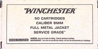 50 rounds Winchester Caliber 9mm Full Metal