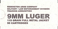 50 rounds Remington Arms 9mm Luger Full Metal