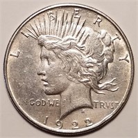 1922 Silver Peace Dollar - High Grade Blast White