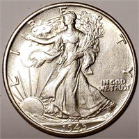 1945-S Walking Liberty Half Dollar - Bright BU!