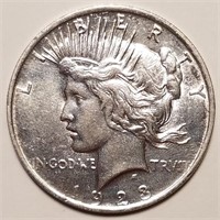 1923 Silver Peace Dollar - High Grade Blast White