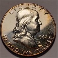 1962 Franklin Half Dollar - Toned Proof