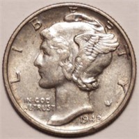 1942 Silver Mercury Dime - AU/MS Slider