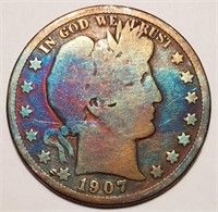 1907-O Barber Half Dollar - Old Glory Toner