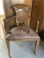 Uniquely crafted side chair with beige
