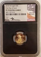 2018-W $5 Gold Eagle NGC PF70 Ultra Cameo 1st Day