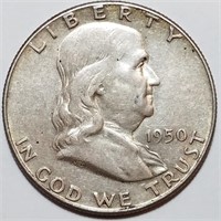 1950 Franklin Half Dollar - Nicely Circulated Coin
