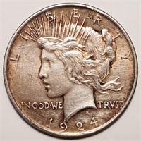 1924 Silver Peace Dollar - Nicely Circulated Coin