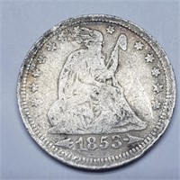 1853 Seated Liberty Quarter - SQUIDFACE!