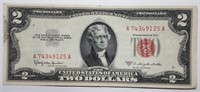 1953 Series C Red Seal $2 Bill - Crisp and Crunchy