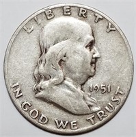 1951-S Franklin Half Dollar - Nicely Circulated