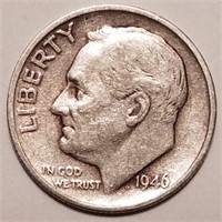 1946-S Roosevelt Silver Dime - 1st Year of Series