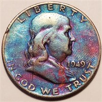 1949-S Franklin Half Dollar - Nicely Toned Example