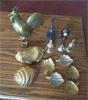 Lot of brass figures and Bell