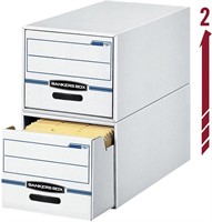 File Drawer Storage Box,, White/Blue (Case of 6)