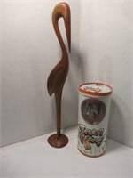 Wooden Heron 23" / Scuba Booty Doll