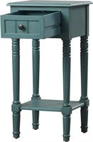 Teal End Table with Drawer