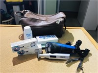 Assorted Toiletries and vintage electric razor