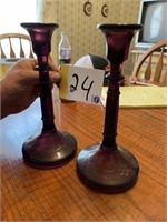 Purple cut candle holders