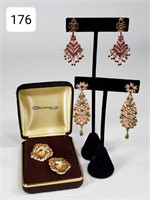 Pair of Fancy Gold Chandelier Drop Earrings