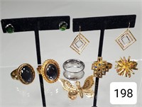 Collection of Rings, Butterfly Pendant & Earrings