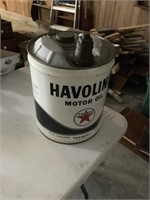Texaco Havoline motor oil 5 gallon can