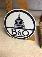 B&O porcelain sign