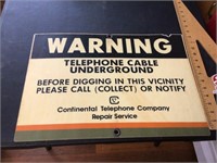 Fiberglass Continental telephone Company sign