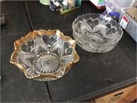 Two heart and thumbprint console  bowl