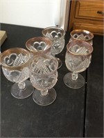 Six heart and thumbprint goblets
