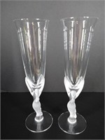 Igor Carl Faberge Kissing Doves Champagne Flutes