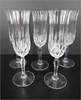 (5) Crystal Champagne Flutes