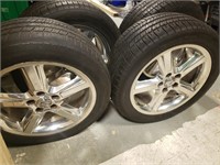 (4) BF GOODRICH G-FORCE TIRES Marauder Chrome Rims