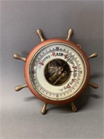 Small Ships Wheel Weather Barometer