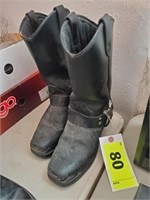 USED DINGO LEATHER BLACK BOOTS 7 D