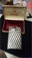 Evans Chrome Cigarette Case Lighter w/ Box