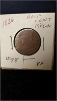 1826 Half Cent Piece VF Condition