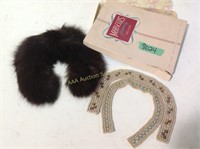 Collars x3, one fur, two faux pearl