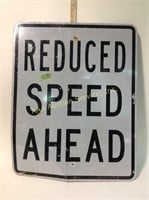 Reduce speed ahead metal sign, 31 x 24