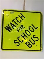 Watch for school bus sign, metal, 30 inch